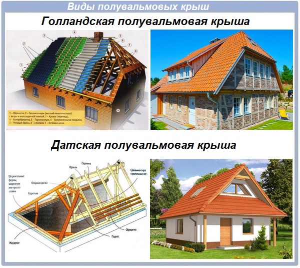 Виды полувальмовых крыш